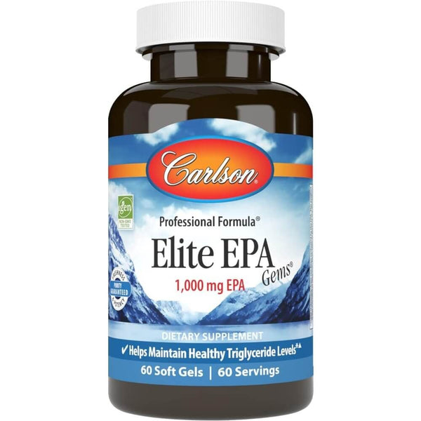 Carlson Labs Elite EPA Gems 1,000mg 60 Softgels Best Value Heart Health at MYSUPPLEMENTSHOP.co.uk