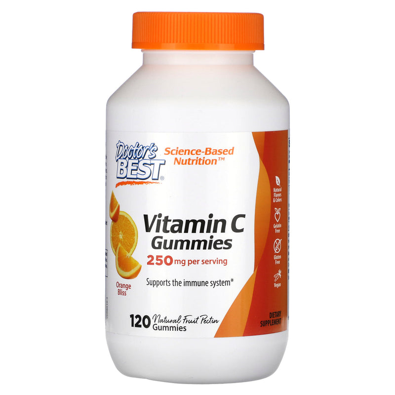 Doctor's Best Vitamin C Gummies, Orange Bliss, 125 mg, 120 Gummies - Vitamins & Minerals at MySupplementShop by Doctor's Best