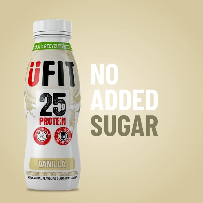 UFIT 25g Protein Drink 10 x 330ml - High Protein, Low Sugar, Fat-Free Nutrition with Added Vitamins