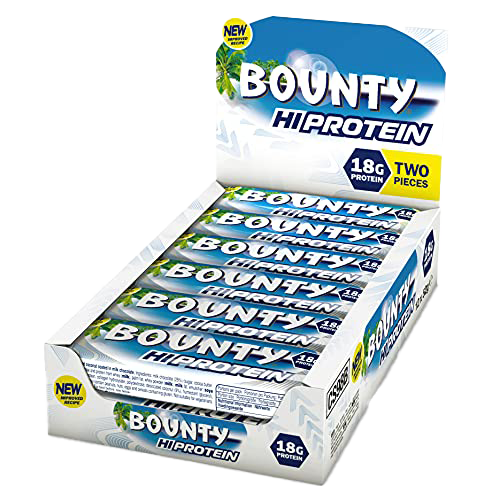 Bounty Hi Protein Bar (12 x 52g) High Protein Energy Snack with Milk Chocolate and Coconut 18g Protein