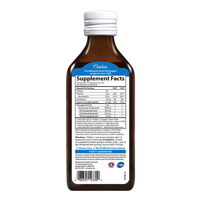 Carlson Labs Kid's The Very Finest Fish Oil, 800mg Natural Mixed Berry - 200 ml. - Fish Oils at MySupplementShop by Carlson Labs