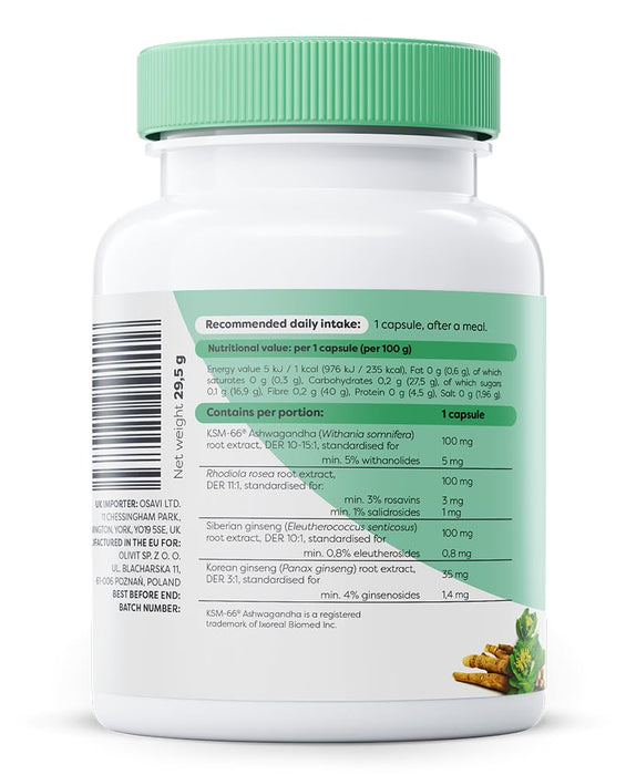 Ashwagandha + Rhodiola & Ginseng - 60 vegan capsules