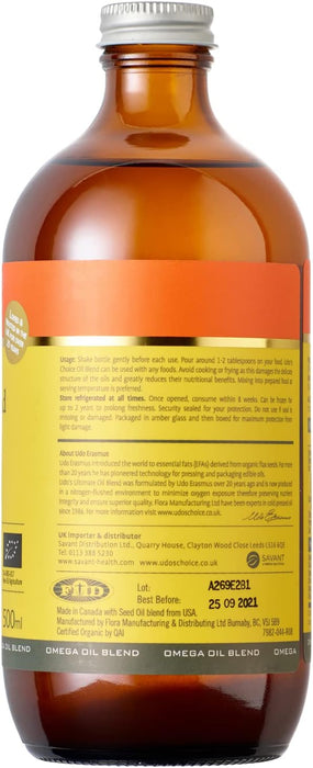 Udo's Choice Organic Ultimate Oil Blend 500ml | High-Quality Vitamins & Supplements | MySupplementShop.co.uk