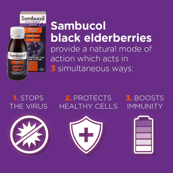 Sambucol Immune Elderberry Extract Liquid - 120ml - Immune Support at MySupplementShop by Sambucol