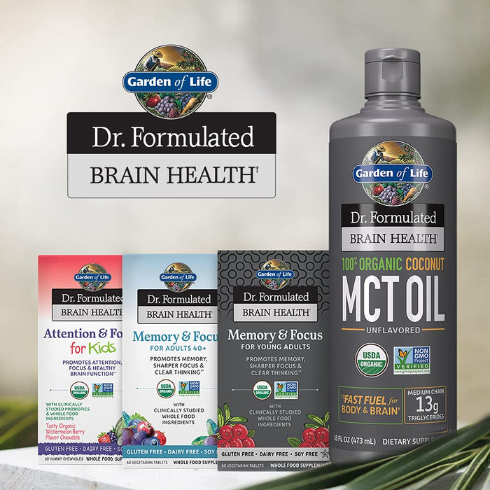 Garden of Life Dr. Formulated Organic Brain Health MCT Oil - 473ml Best Value Nutritional Supplement at MYSUPPLEMENTSHOP.co.uk