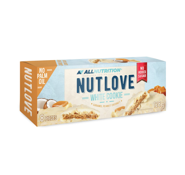 Nutlove White Cookie, Caramel Peanut Coconut - 8 cookies