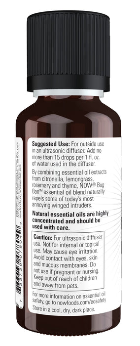 Essential Oil, Bug Ban - 30 ml. by NOW Foods at MYSUPPLEMENTSHOP.co.uk