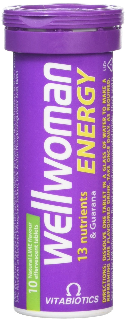 Vitabiotics Wellwoman Energy Natural Lime Flavour Effervescent Tablets