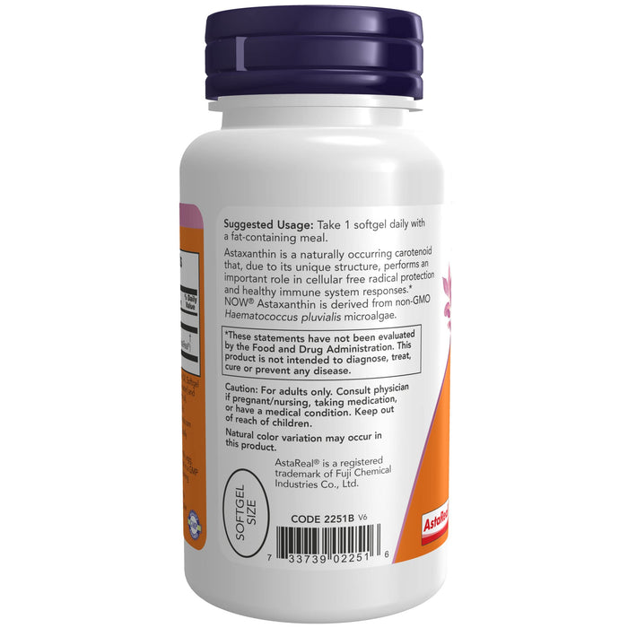 NOW Foods Astaxanthin, 10mg - 60 softgels - Health and Wellbeing at MySupplementShop by NOW Foods