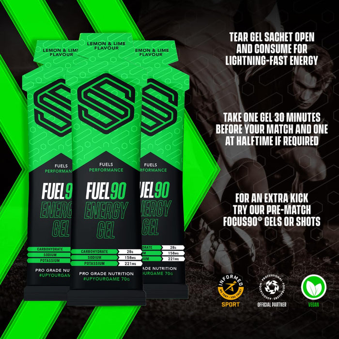 Soccer Supplement Fuel90  Energy Gel 12x70g Lemon & Lime