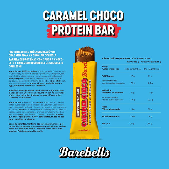 Barebells Soft Protein Bar 12x55g Caramel Choco | High-Quality Supplements | MySupplementShop.co.uk