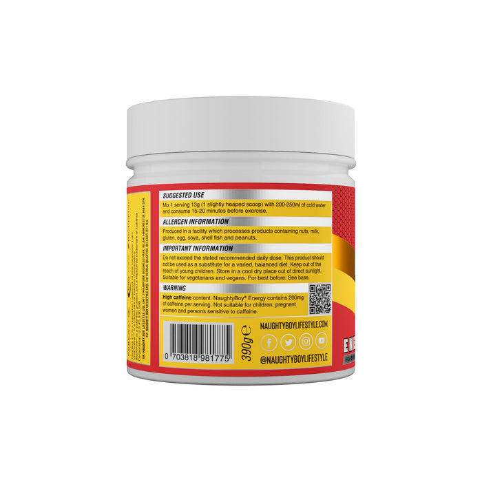 Energy, Strawberry Mango - 390g - Beta-Alanine at MySupplementShop by Naughty Boy