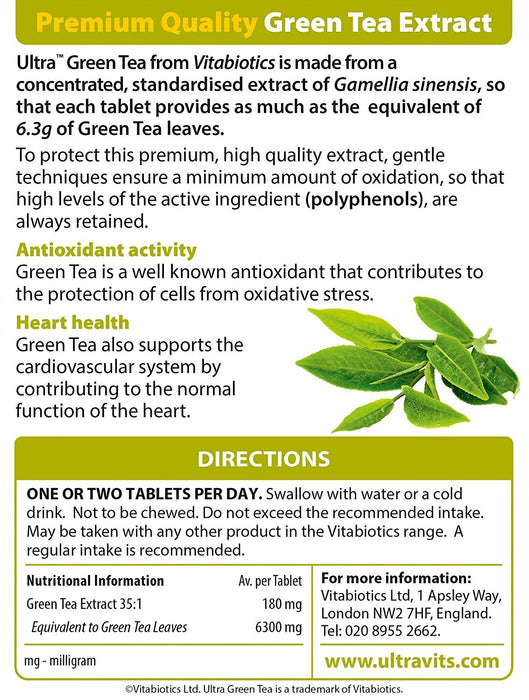 Vitabiotics Ultra Green Tea 30 Tablets - Energy & Mind at MySupplementShop by Vitabiotics