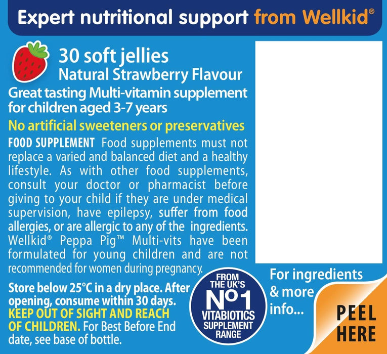 Vitabiotics WellKid Peppa Pig Multi-Vits Soft Jellies 3-7 Years x 30 - Children at MySupplementShop by Vitabiotics