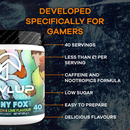 LEVLUP Gaming Booster 315g Shiny Fox Best Value Flavored Drink Concentrate at MYSUPPLEMENTSHOP.co.uk
