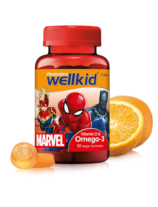 Vitabiotics WellKid Vitamin D & Omega 3 Vegan Soft Jellies 7-14 Yrs Marvel Pack x 50 - Children at MySupplementShop by Vitabiotics