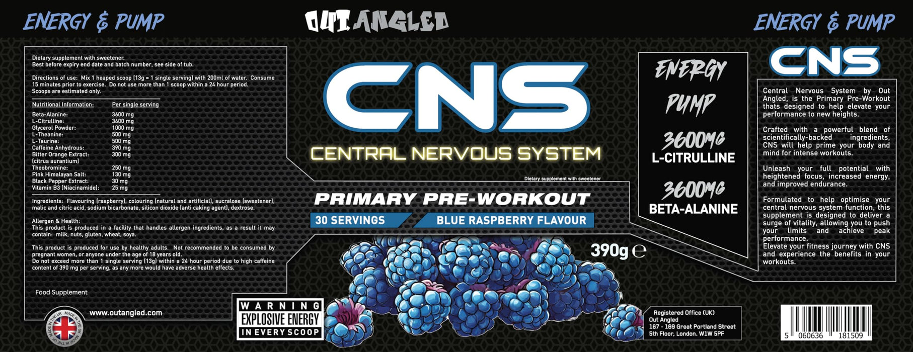 Outangled CNS 390g - Beta-Alanine at MySupplementShop by OUT ANGLED