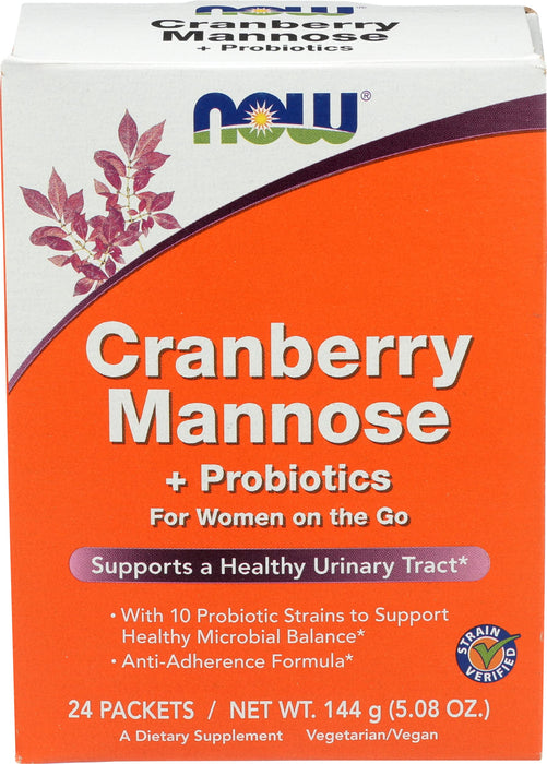 NOW Foods Cranberry Mannose + Probiotics - 24 packets - Health and Wellbeing at MySupplementShop by NOW Foods