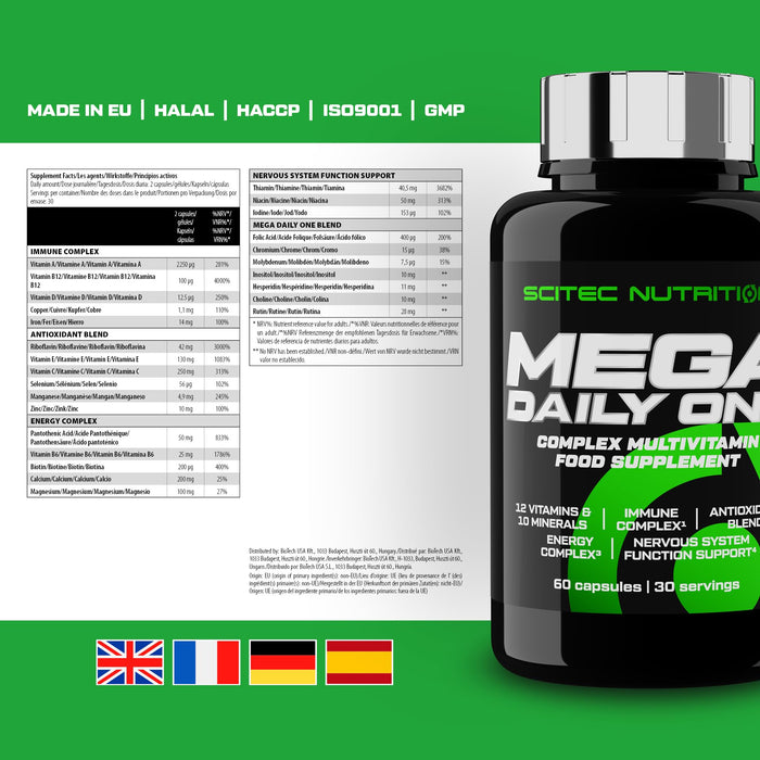 SciTec Mega Daily One - 60 caps: Multivitamin, Daily Wellness | Premium Nutritional Supplement at MYSUPPLEMENTSHOP