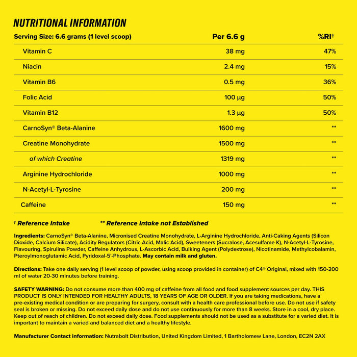 Cellucor C4 Original 30 Servings - Beta-Alanine at MySupplementShop by Cellucor