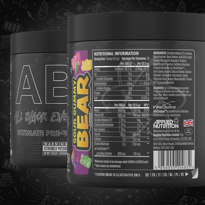 Applied Nutrition ABE - All Black Everything, Sour Gummy Bear Best Value Nutritional Supplement at MYSUPPLEMENTSHOP.co.uk