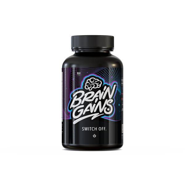 Brain Gains Switch Off Nootropic Sleep Aid Black Edition 90 Caps | Premium Sports Supplements at MYSUPPLEMENTSHOP.co.uk