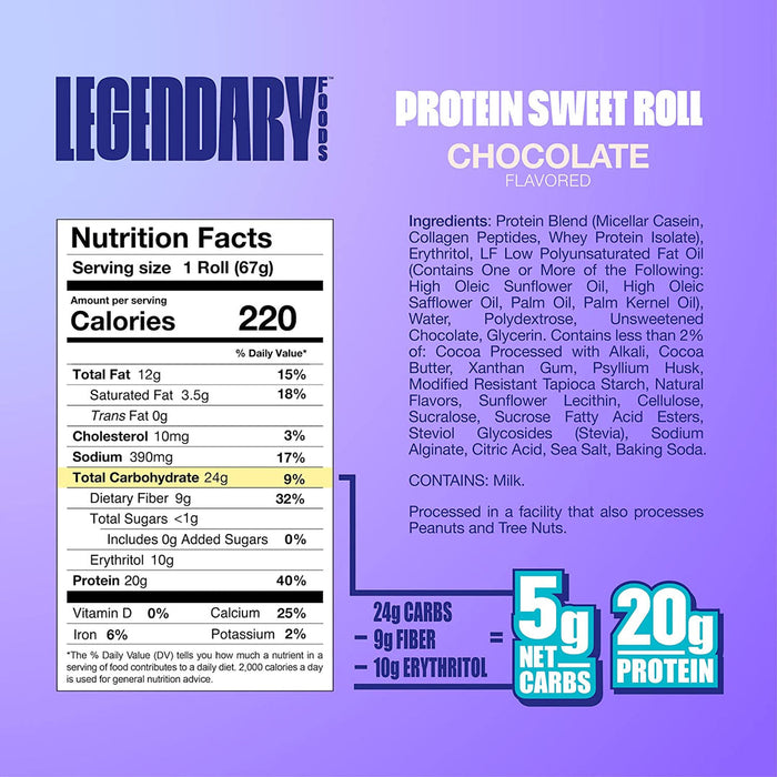 Legendary Foods Protein Roll 8x67g - Protein Snacks at MySupplementShop by Legendary Foods