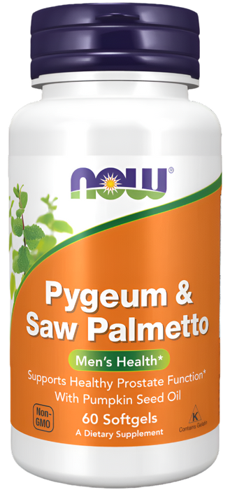 NOW Foods Pygeum &amp; Sägepalme – 60 Kapseln