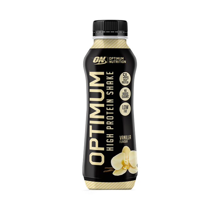 Optimum Nutrition Optimum High Protein Shake - Ready to Drink RTD - Muscle Support, 10 x 500ml