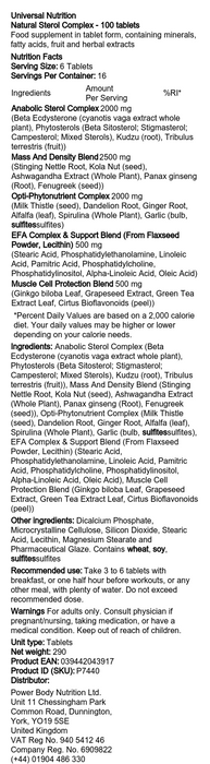 Universal Nutrition Natural Sterol Complex – 100 Tabletten