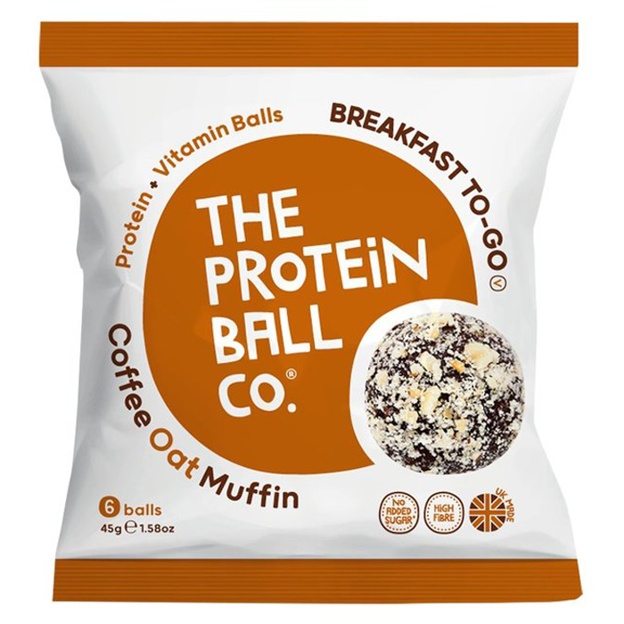 The Protein Ball Co Coffee Oat Muffin Protein + Vitamin Balls (Breakfast To-Go) 10x45g | Premium Health Foods at MySupplementShop.co.uk