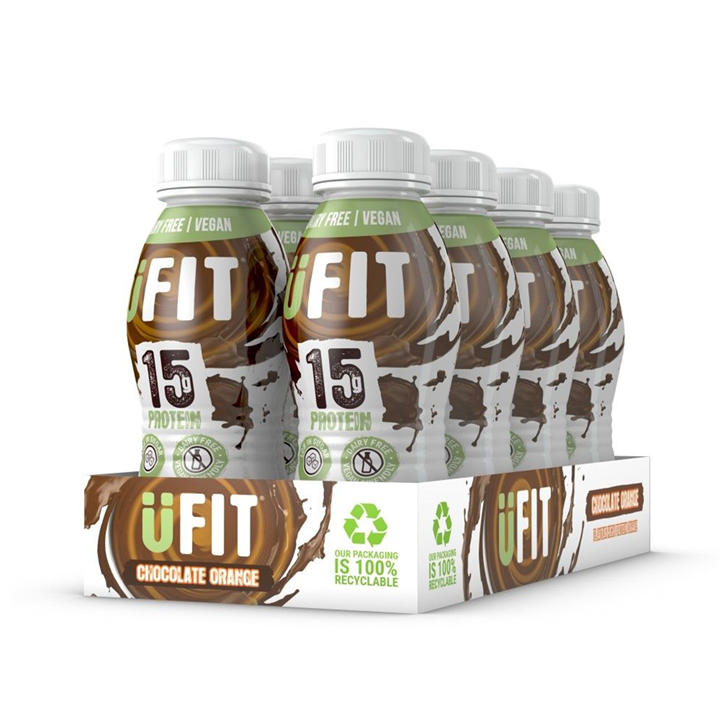 UFIT Vegan Protein RTD 8x310ml Schokolade Orange