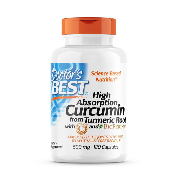 Doctor's Best High Absorption Curcumin 500 mg 120 Capsules - Health and Wellbeing at MySupplementShop by Doctor's Best