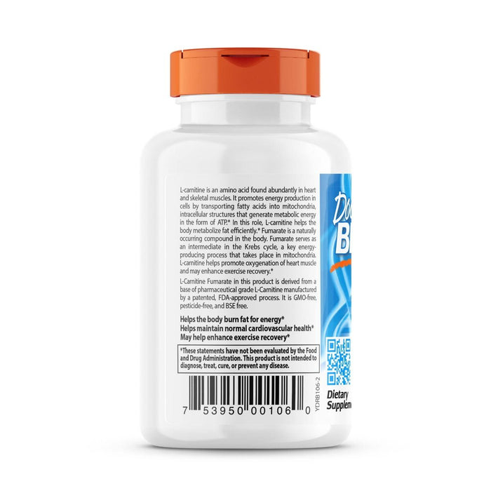 Doctor's Best L-Carnitine Fumarate with Biosint Carnitines, 855 mg 60 Veggie Capsules | Premium Supplements at MYSUPPLEMENTSHOP