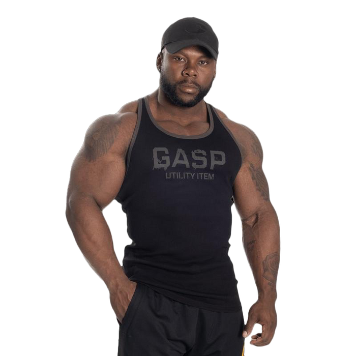 GASP Ribbed T-Back - Black