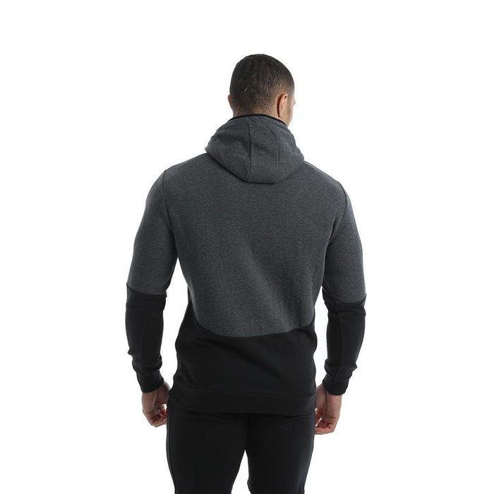 Golds Gym Full Zip Hooded Sweater - Black/Charcoal