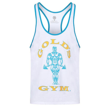 Golds Gym Muscle Joe Contrast Stringer - Blanc/Turquoise