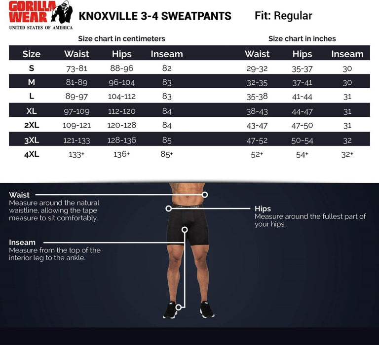 Gorilla Wear Knoxville 3/4 Sweatpants - Black