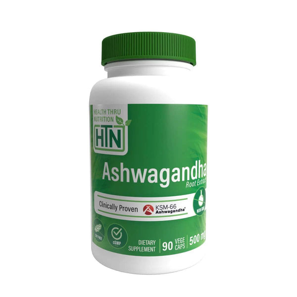 Health Thru Nutrition Ashwagandha KSM-66 500mg 90 Veggie Capsules - Brain & Memory at MySupplementShop by Health Thru Nutrition