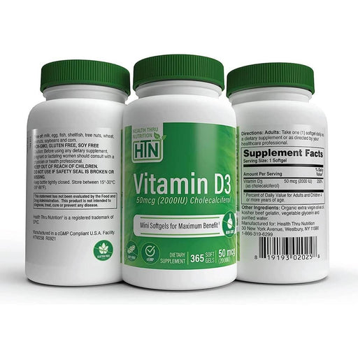 Health Thru Nutrition Vitamin D3 2,000iu (50mcg) 365 Softgels | Premium Supplements at MYSUPPLEMENTSHOP