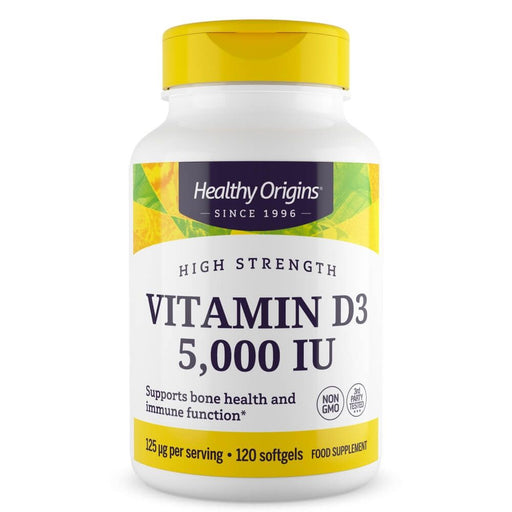 Healthy Origins Vitamin D3 5,000iu 120 Softgels | Premium Supplements at MYSUPPLEMENTSHOP