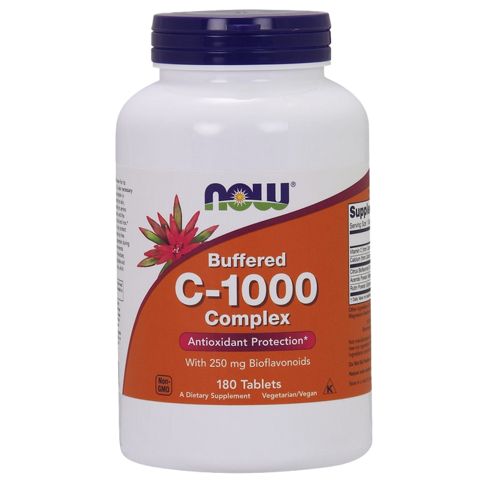 NOW Foods Vitamin C-1000 Complex - Buffered with 250mg Bioflavonoids - 180 tabs