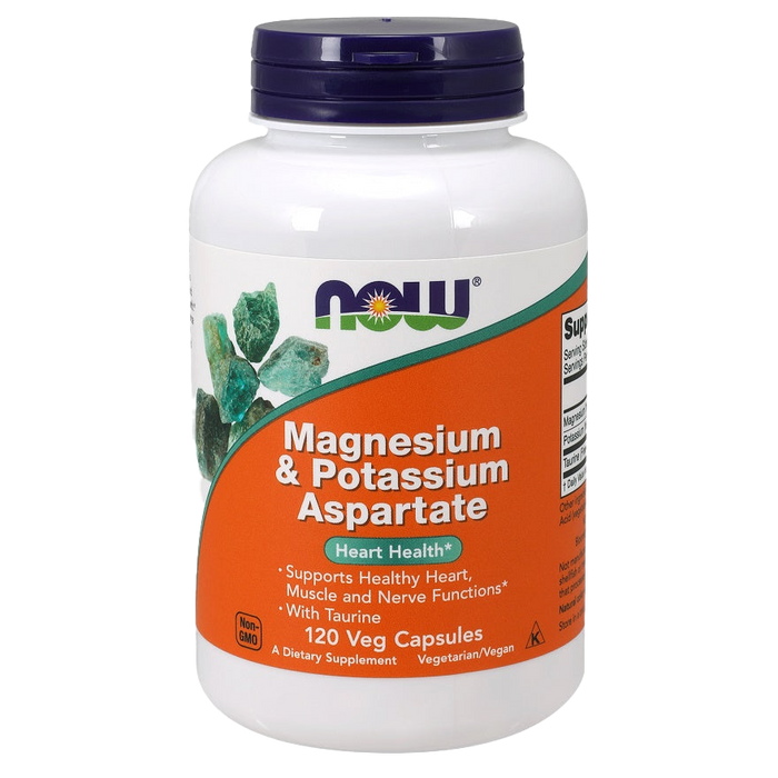 NOW Foods Magnesium & Potassium Aspartate with Taurine - 120 vcaps