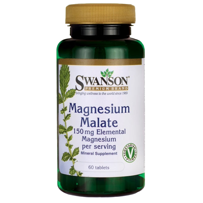 Swanson Magnesium Malate, 150mg Elemental Magnesium - 60 tabs