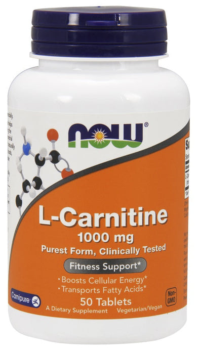 NOW Foods L-Carnitine, 1000mg - 50 tabs | High-Quality Sports Supplements | MySupplementShop.co.uk