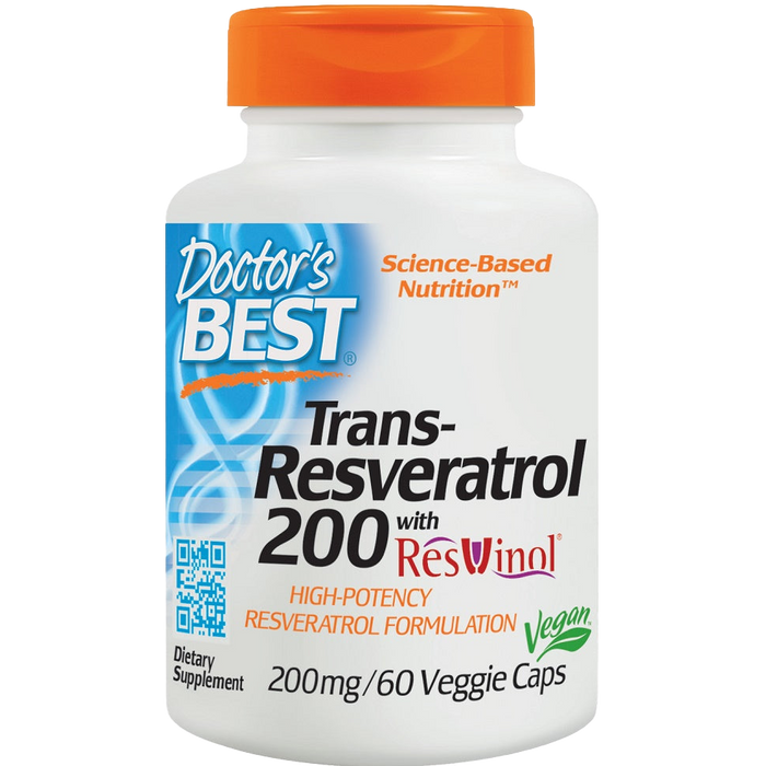 Doctor's Best Trans-Resveratrol with ResVinol-25, 200mg - 60 vcaps