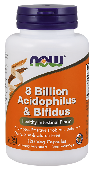 NOW Foods 8 Billion Acidophilus & Bifidus - 120 vcaps