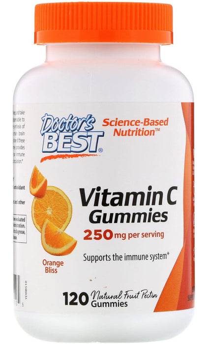 Doctor's Best Vitamin C Gummies, Orange Bliss, 125 mg, 120 Gummies - Vitamins & Minerals at MySupplementShop by Doctor's Best