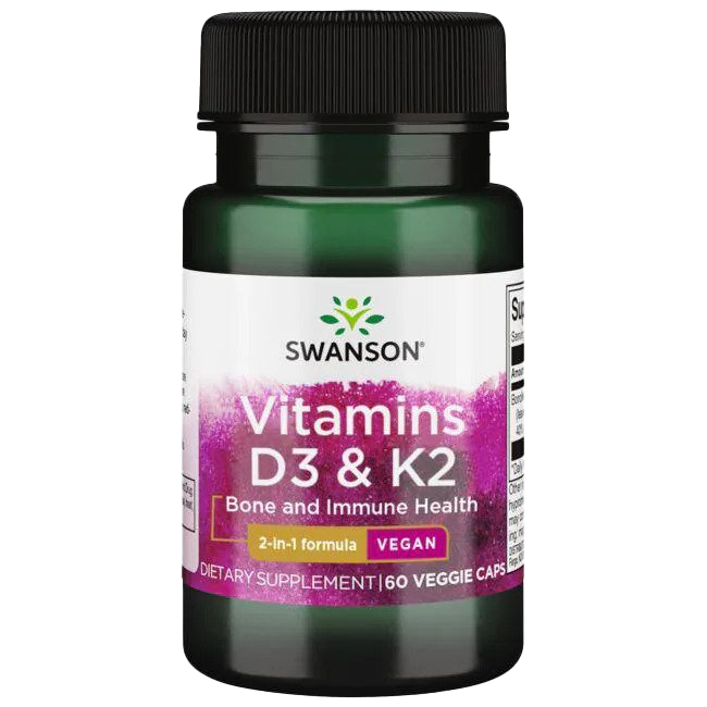 Swanson Vitamins D3 & K2 - 60 vcaps