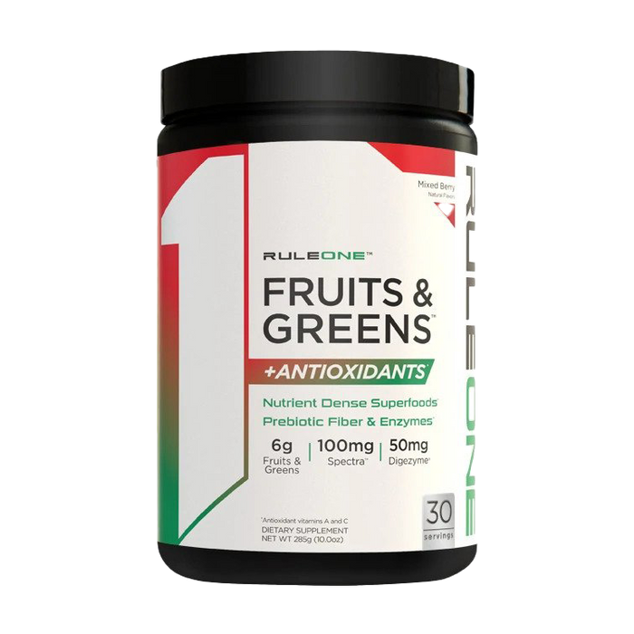 Rule One Fruits &amp; Greens + Antioxidantien, gemischte Beeren – 285 g